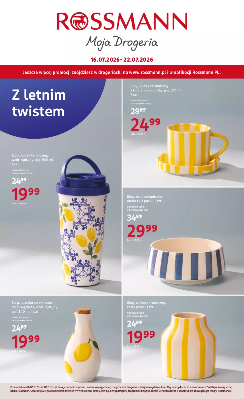 Gazetka promocyjna Rossmann - Gazetka promocyjna Rossmanna - ważna 16.07 do 22.07.2026 - strona 8 - produkty: Cytryny, Kubek, Kubek termiczny, Ocet, Talerz, Talerzyk, Wazon