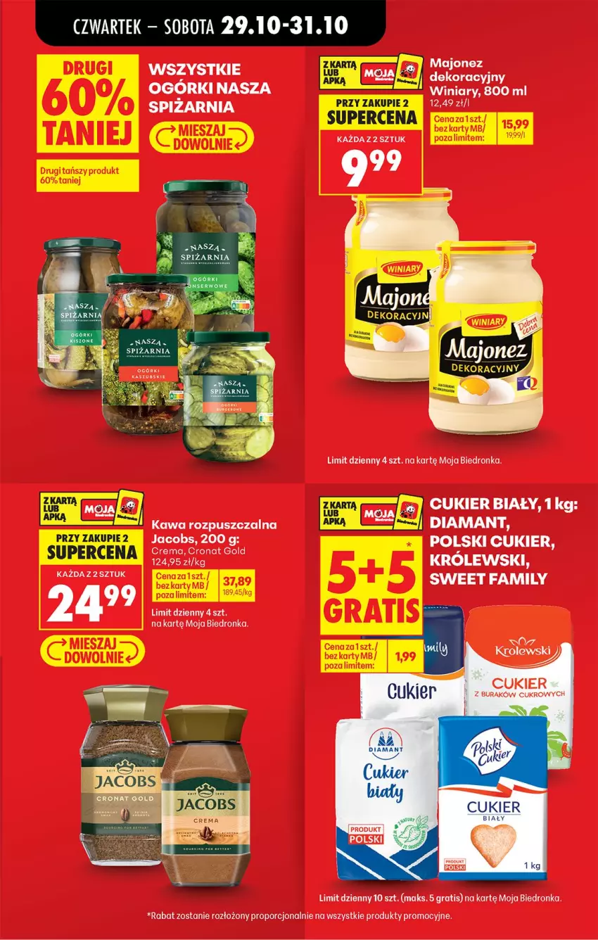 Gazetka promocyjna Biedronka - Od Czwartku - ważna 29.10 do 04.11.2026 - strona 12 - produkty: Cukier, Diamant, Fa, Gra, Jacobs, Kawa, Kawa rozpuszczalna, Królewski, Majonez, Por