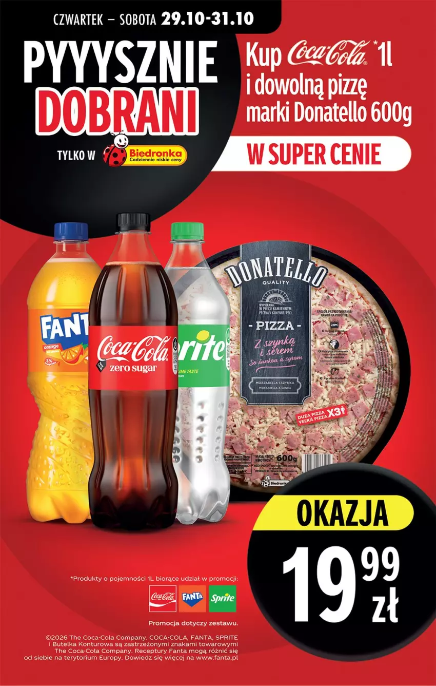 Gazetka promocyjna Biedronka - Od Czwartku - ważna 29.10 do 04.11.2026 - strona 14 - produkty: Coca-Cola, Fa, Fanta, Mozzarella, Piec, Sprite, Szynka