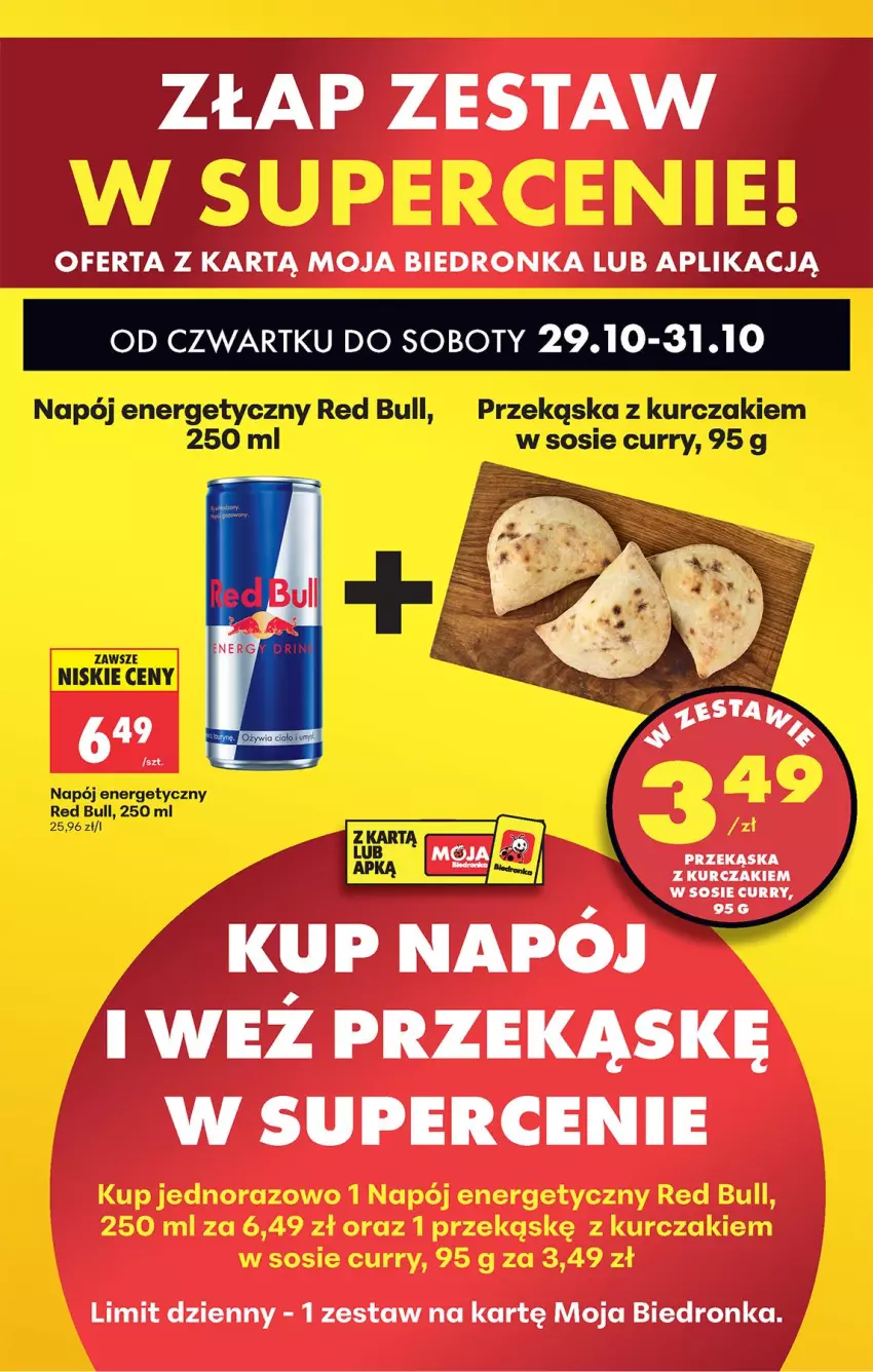 Gazetka promocyjna Biedronka - Od Czwartku - ważna 29.10 do 04.11.2026 - strona 32 - produkty: Kurczak, Napój, Napój energetyczny, Red Bull, Sos