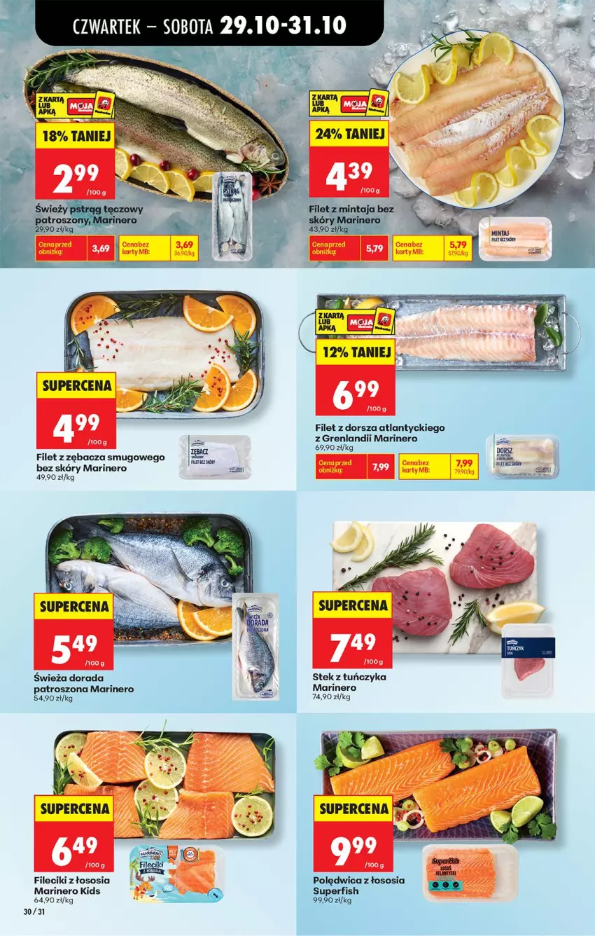 Gazetka promocyjna Biedronka - Od Czwartku - ważna 29.10 do 04.11.2026 - strona 47 - produkty: Dorsz, Filet z dorsza atlantyckiego, HiPP, Polędwica, Sos, Stek, Tuńczyk