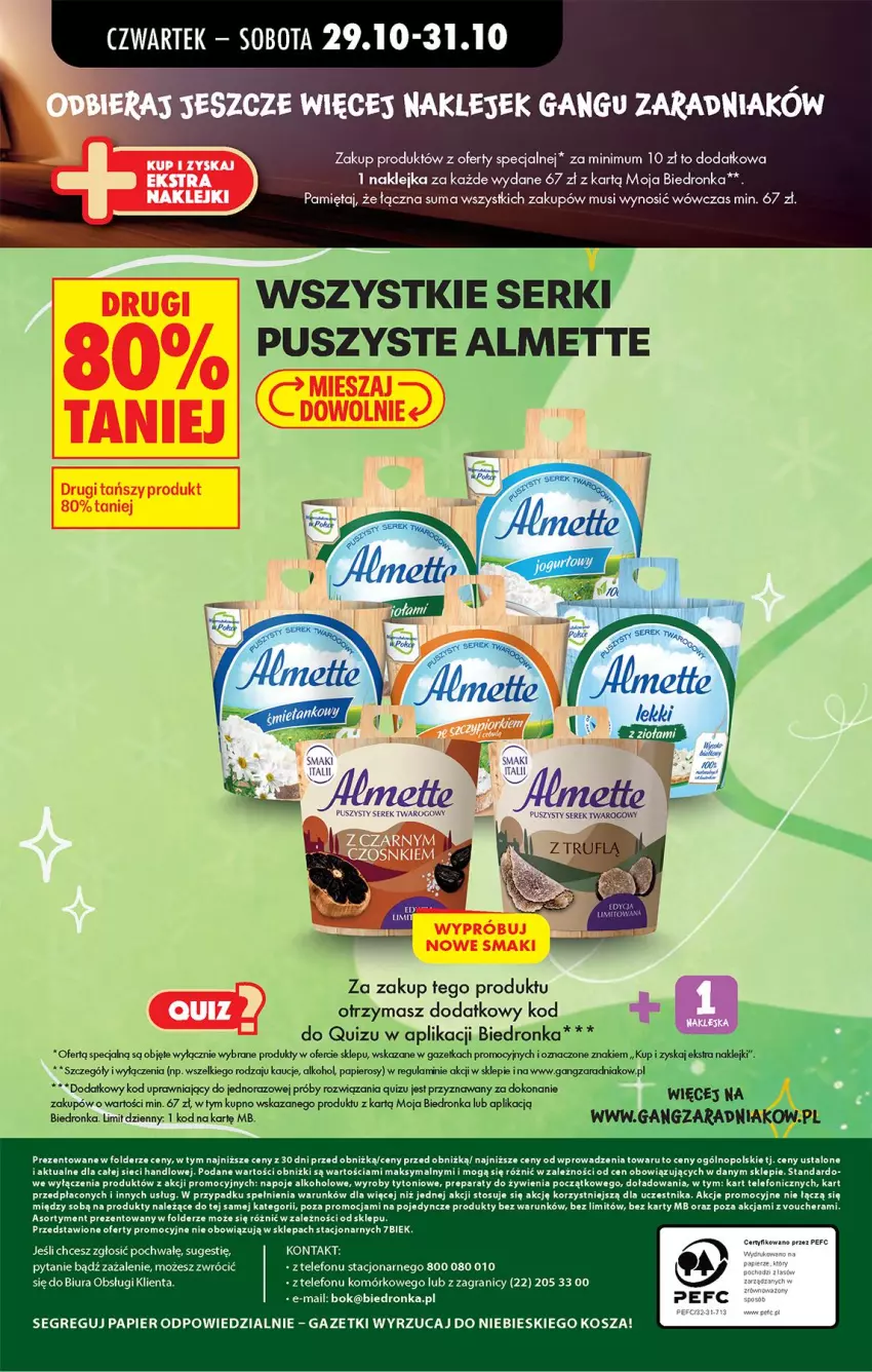Gazetka promocyjna Biedronka - Od Czwartku - ważna 29.10 do 04.11.2026 - strona 49 - produkty: Almette, Gra, Klej, Kosz, Mięta, Mus, Napoje, Papier, Quiz, Telefon