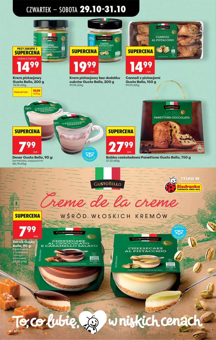 Gazetka promocyjna Biedronka - Od Czwartku - ważna 29.10 do 04.11.2026 - strona 65 - produkty: Babka, Bell, Cappuccino, Deser, Krem pistacjowy, Ser
