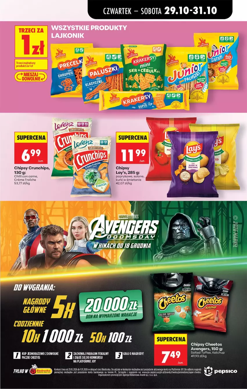 Gazetka promocyjna Biedronka - Od Czwartku - ważna 29.10 do 04.11.2026 - strona 76 - produkty: Avengers, Cheetos, Chipsy, Crunchips, Ketchup, Pepsi