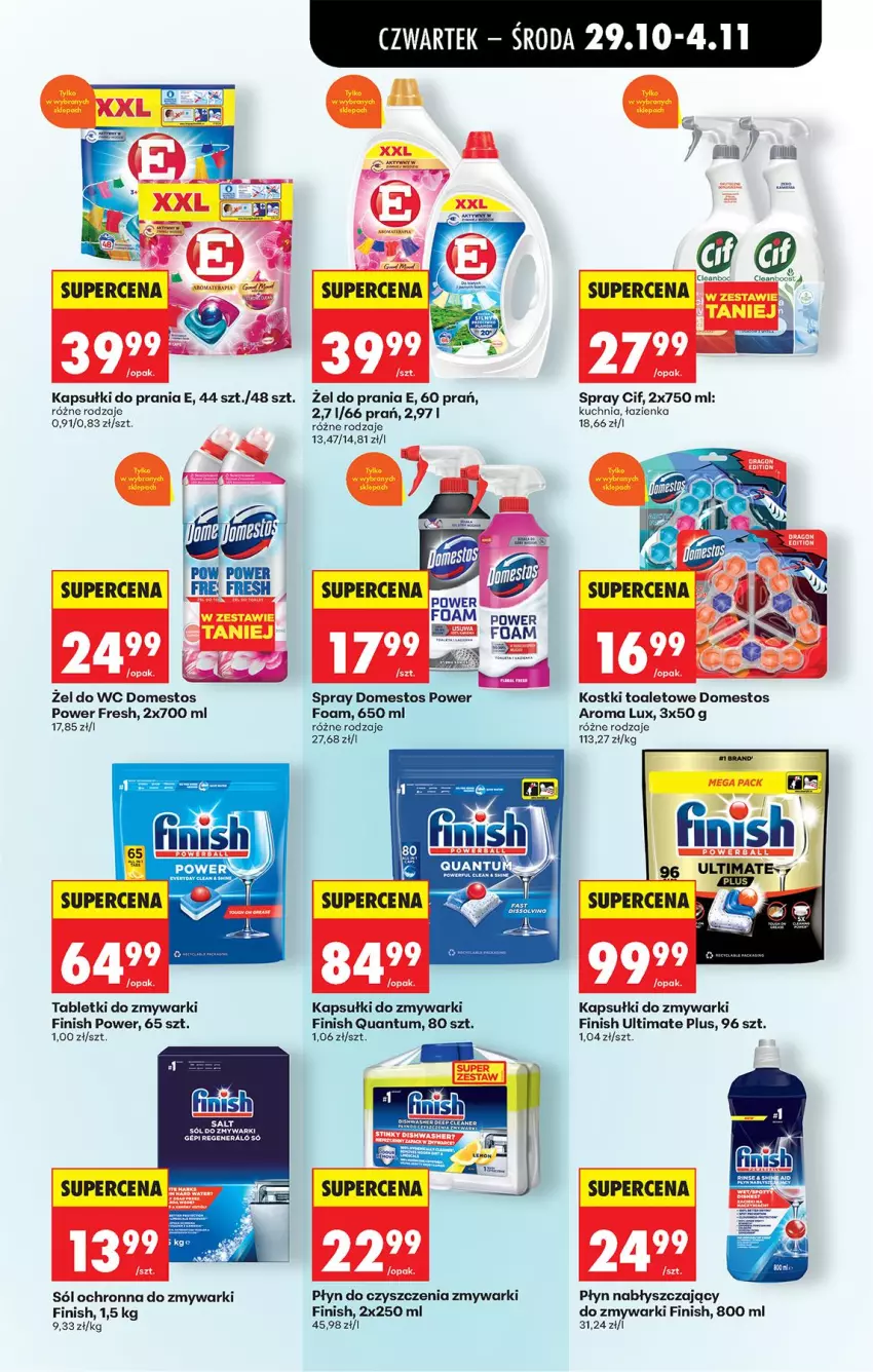 Gazetka promocyjna Biedronka - Od Czwartku - ważna 29.10 do 04.11.2026 - strona 92 - produkty: Cif, Domestos, Finish, Kapsułki do prania, Kuchnia, Płyn nabłyszczający, Sól, Tablet, Tabletki do zmywarki, Tera, Zmywarki