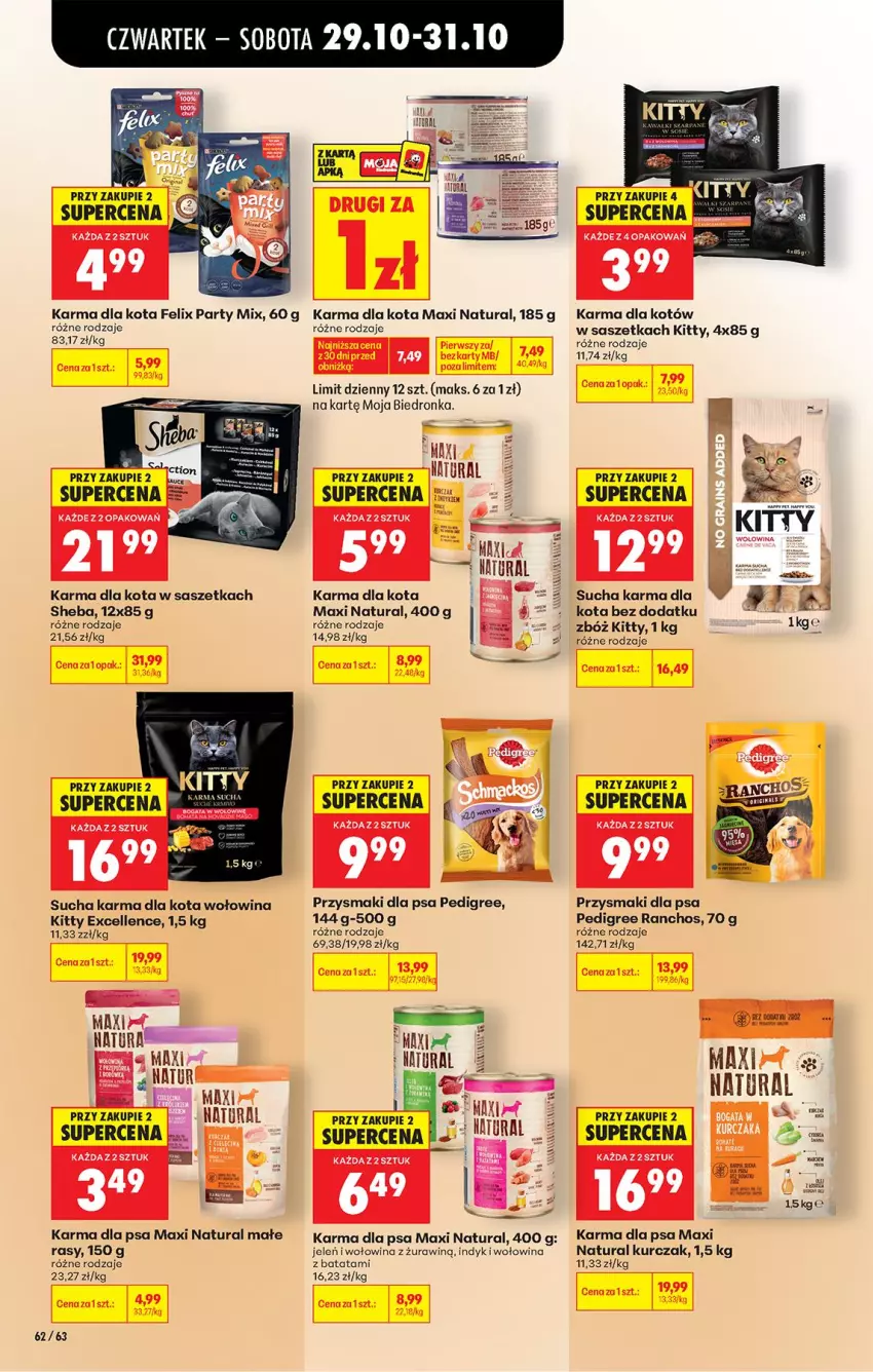 Gazetka promocyjna Biedronka - Od Czwartku - ważna 29.10 do 04.11.2026 - strona 93 - produkty: Felix, Kurczak, Pedigree, Przysmaki, Sheba, Sucha karma, Wołowina