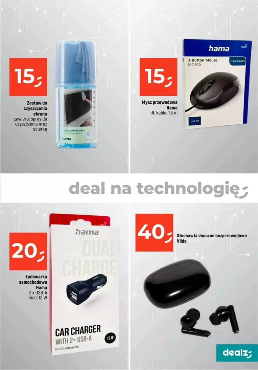 Gazetka promocyjna Dealz - ważna 14.10 do 19.10.2024 - strona 3 - produkty: Hama, Mysz, Słuchawki, Spray do czyszczenia, Warka