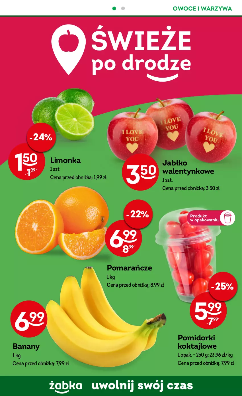 Gazetka promocyjna Żabka - ważna 31.01 do 13.02.2024 - strona 42 - produkty: Banany, Limonka, Owoce, Pomarańcze, Pomidorki, Warzywa