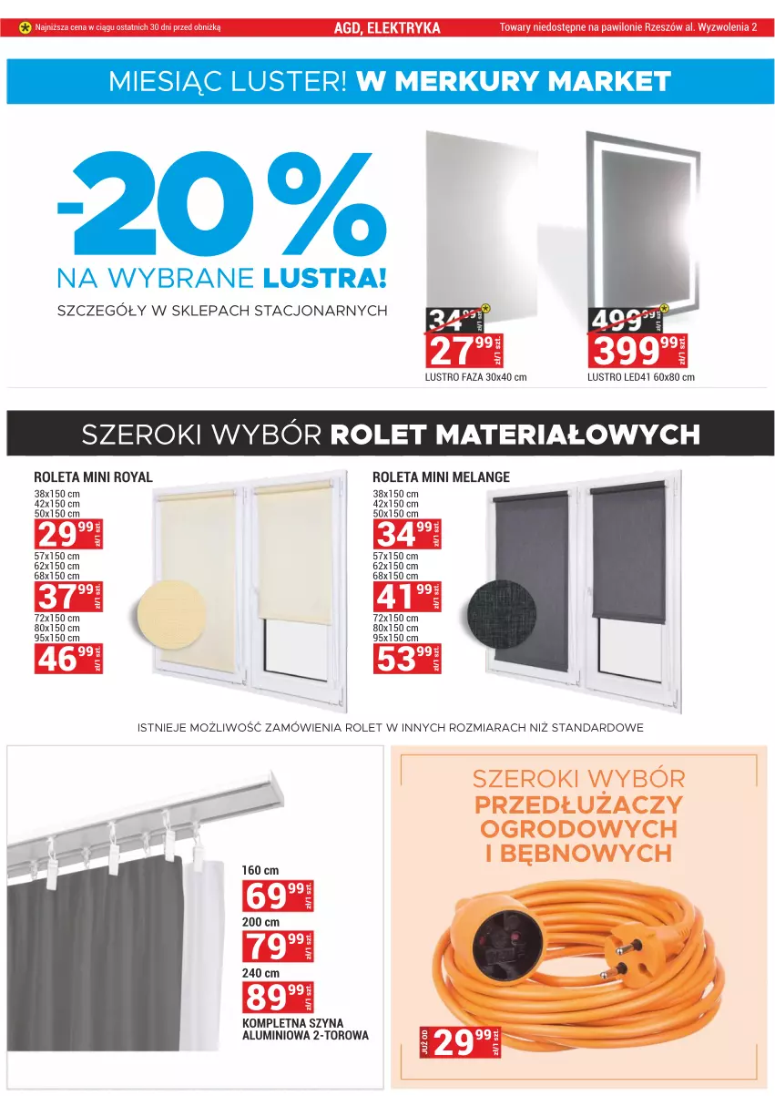 Gazetka promocyjna Merkury Market - ważna 02.05 do 31.05.2023 - strona 36 - produkty: Fa, Lustro, Lustro LED, Roleta, Szyna