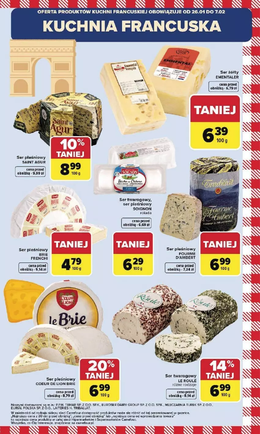 Gazetka promocyjna Carrefour - Gazetka Kuchnia francuska - ważna 26.01 do 07.02.2026 - strona 11 - produkty: Brie, Ementaler, Fa, Kuchnia, Lion, Rolada, Ser, Ser pleśniowy, Ser twarogowy