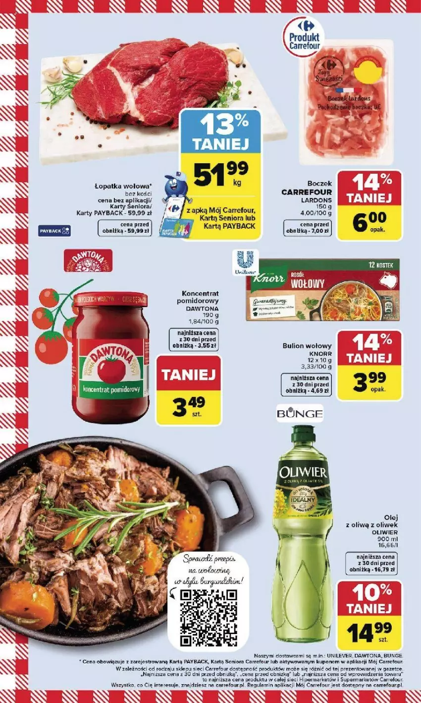 Gazetka promocyjna Carrefour - Gazetka Kuchnia francuska - ważna 26.01 do 07.02.2026 - strona 14 - produkty: Boczek, Bulion, Dawtona, Knorr, Lion, Olej