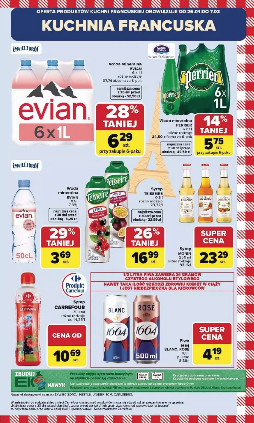 Gazetka promocyjna Carrefour - Gazetka Kuchnia francuska - ważna 26.01 do 07.02.2026 - strona 17 - produkty: Carlsberg, Fa, Gra, Kuchnia, Piwa, Piwo, Syrop, Woda, Woda mineralna