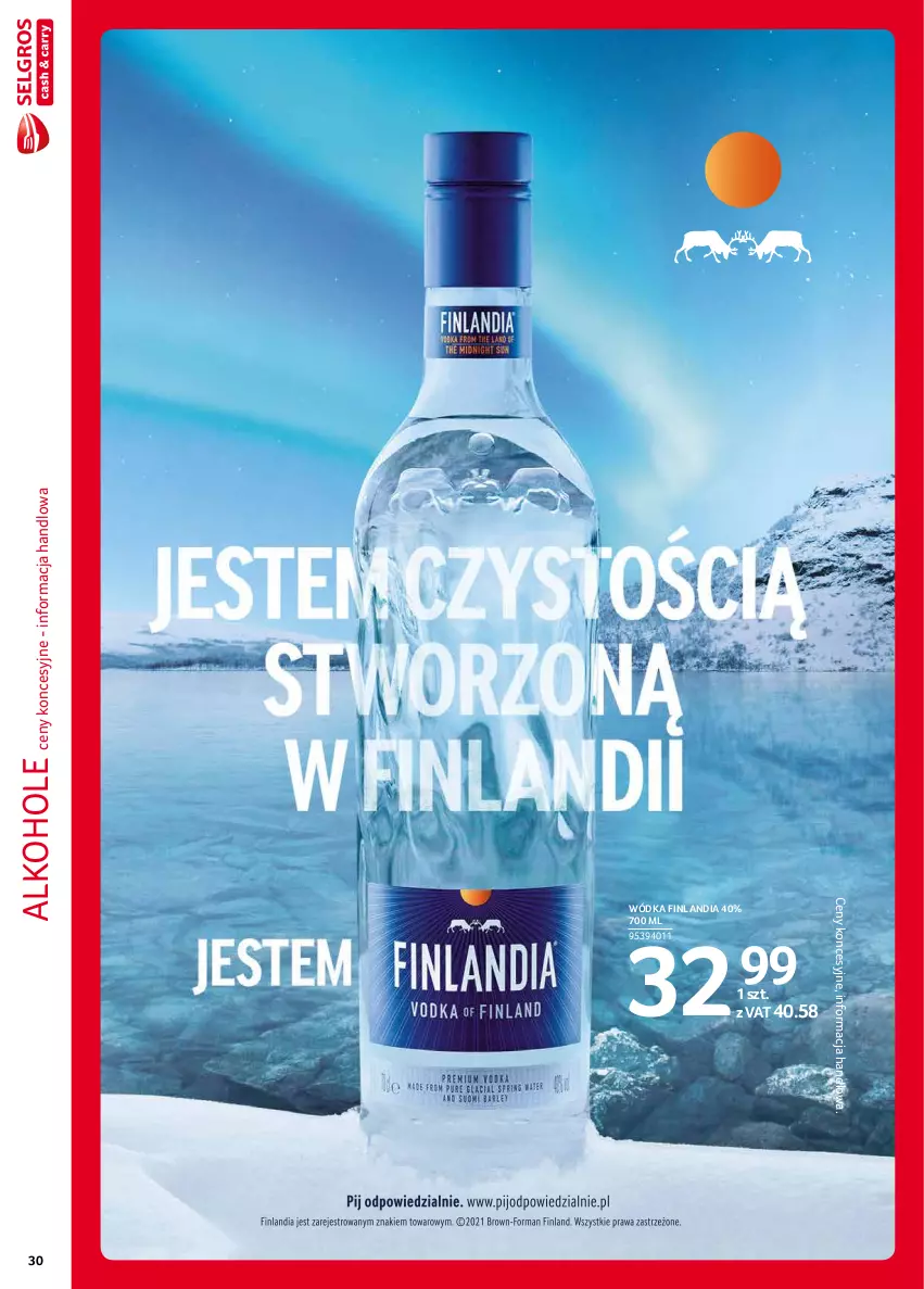 Gazetka promocyjna Selgros - Extra Oferta - ważna 01.09 do 30.09.2021 - strona 30 - produkty: Alkohole, Finlandia, LG, Wódka