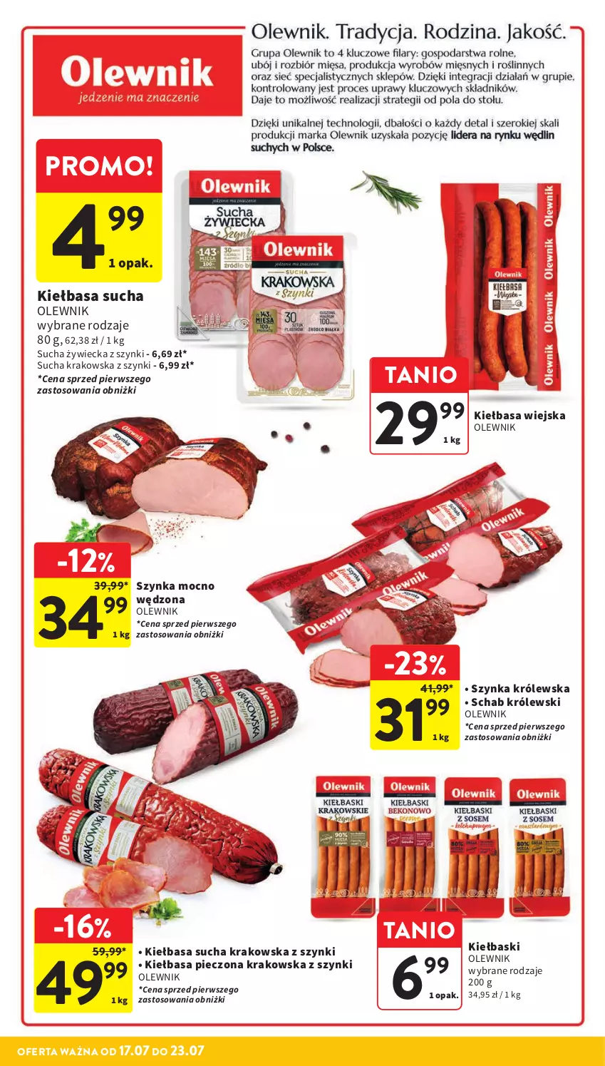 Gazetka promocyjna Intermarche - Gazetka promocyjna - ważna 17.07 do 23.07.2025 - strona 19 - produkty: Kiełbasa, Kiełbasa wiejska, Królewski, Olewnik, Piec, Szynka, Szynka Królewska