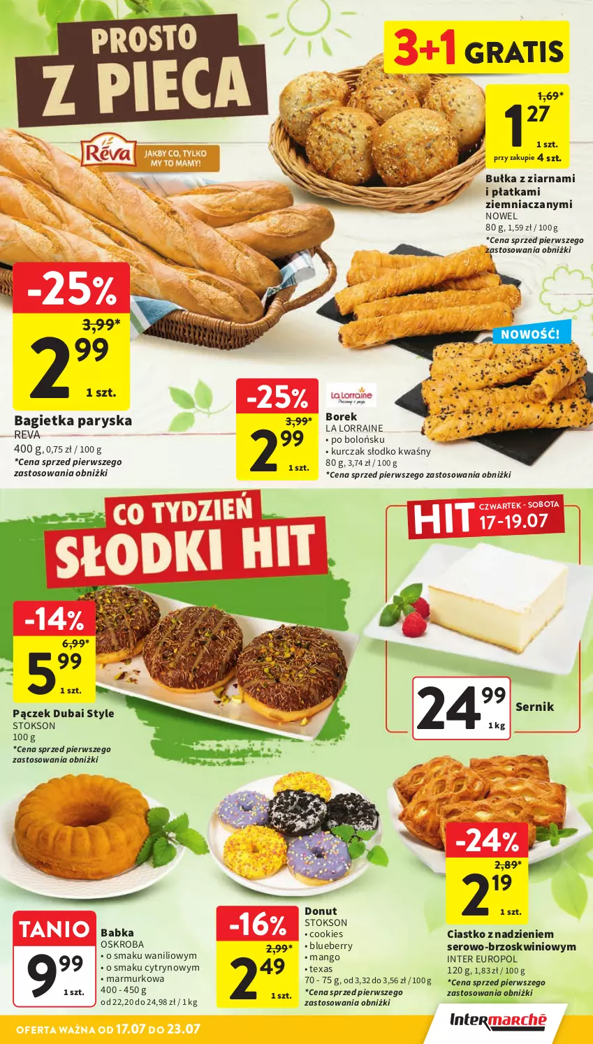 Gazetka promocyjna Intermarche - Gazetka promocyjna - ważna 17.07 do 23.07.2025 - strona 22 - produkty: Babka, Bagietka, Bułka, Donut, Gra, Kurczak, Mango, Pączek, Ser