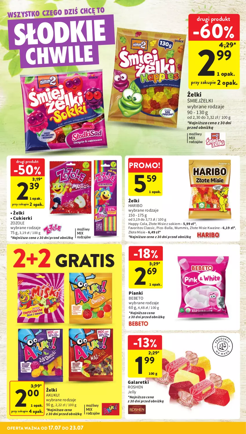 Gazetka promocyjna Intermarche - Gazetka promocyjna - ważna 17.07 do 23.07.2025 - strona 27 - produkty: Cukier, Cukierki, Fa, Gala, Galaretki, Gra, Haribo, Pico-Balla, Sok