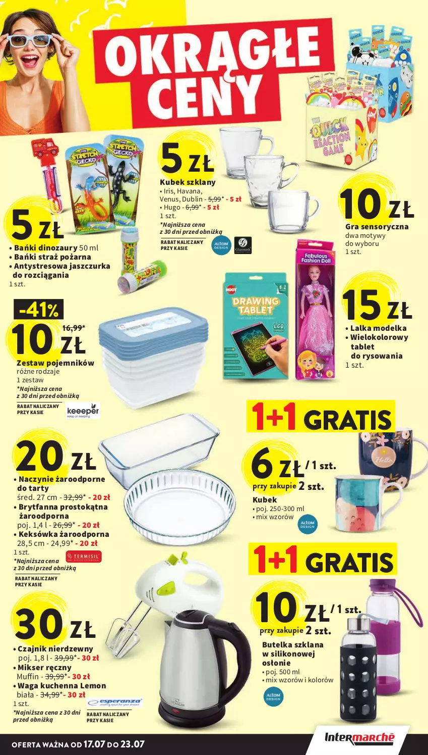 Gazetka promocyjna Intermarche - Gazetka promocyjna - ważna 17.07 do 23.07.2025 - strona 38 - produkty: Czajnik, Dinozaur, Fa, Gra, Keksówka, Kubek, Lalka, LANA, Mikser, Mikser ręczny, Naczynie żaroodporne, Pojemnik, Por, Ser, Straż pożarna, Tablet, Venus, Waga