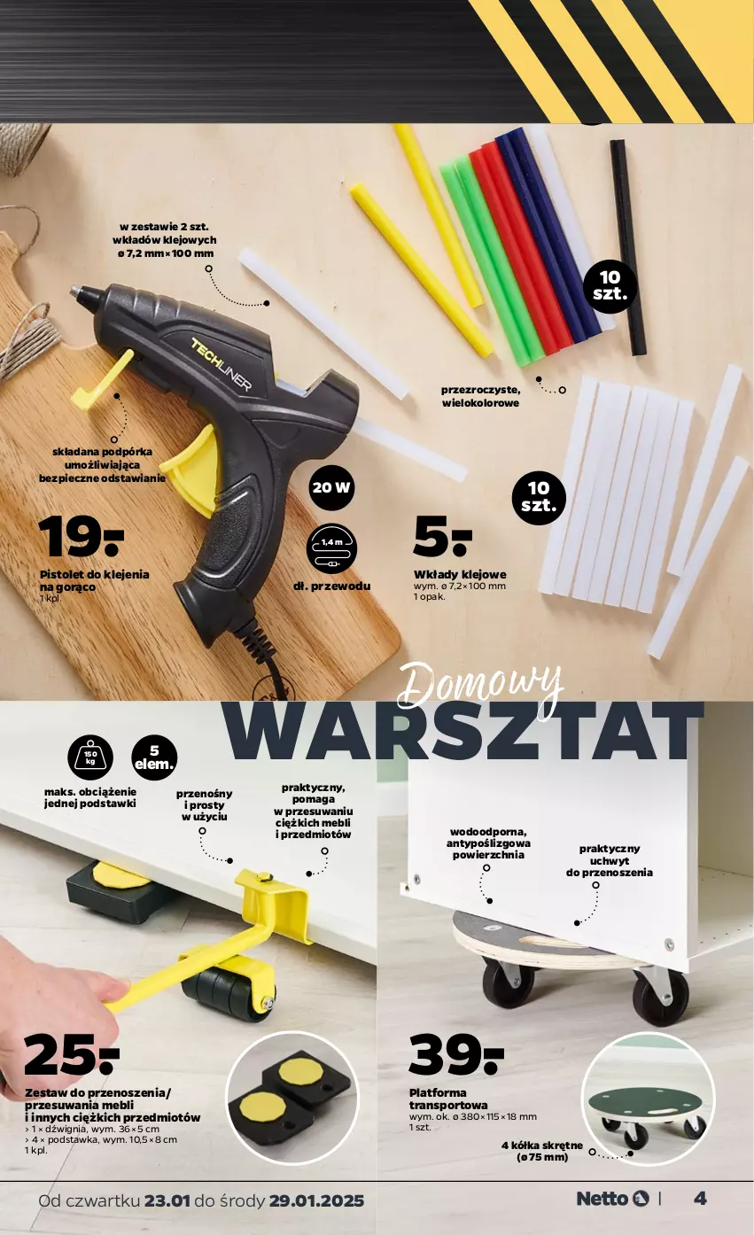 Gazetka promocyjna Netto - Od Czwartku Przemysłowa - ważna 23.01 do 29.01.2025 - strona 5 - produkty: Dźwig, Klej, Piec, Pistolet, Por, Sport, Tran