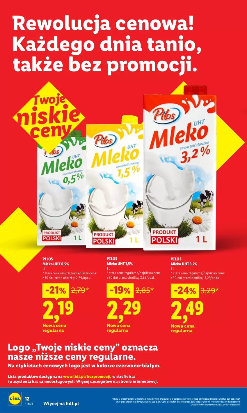 Gazetka promocyjna Lidl - Rewolucja cenowa! - ważna 09.05 do 31.05.2026 - strona 12 - produkty: Mleko, Pilos