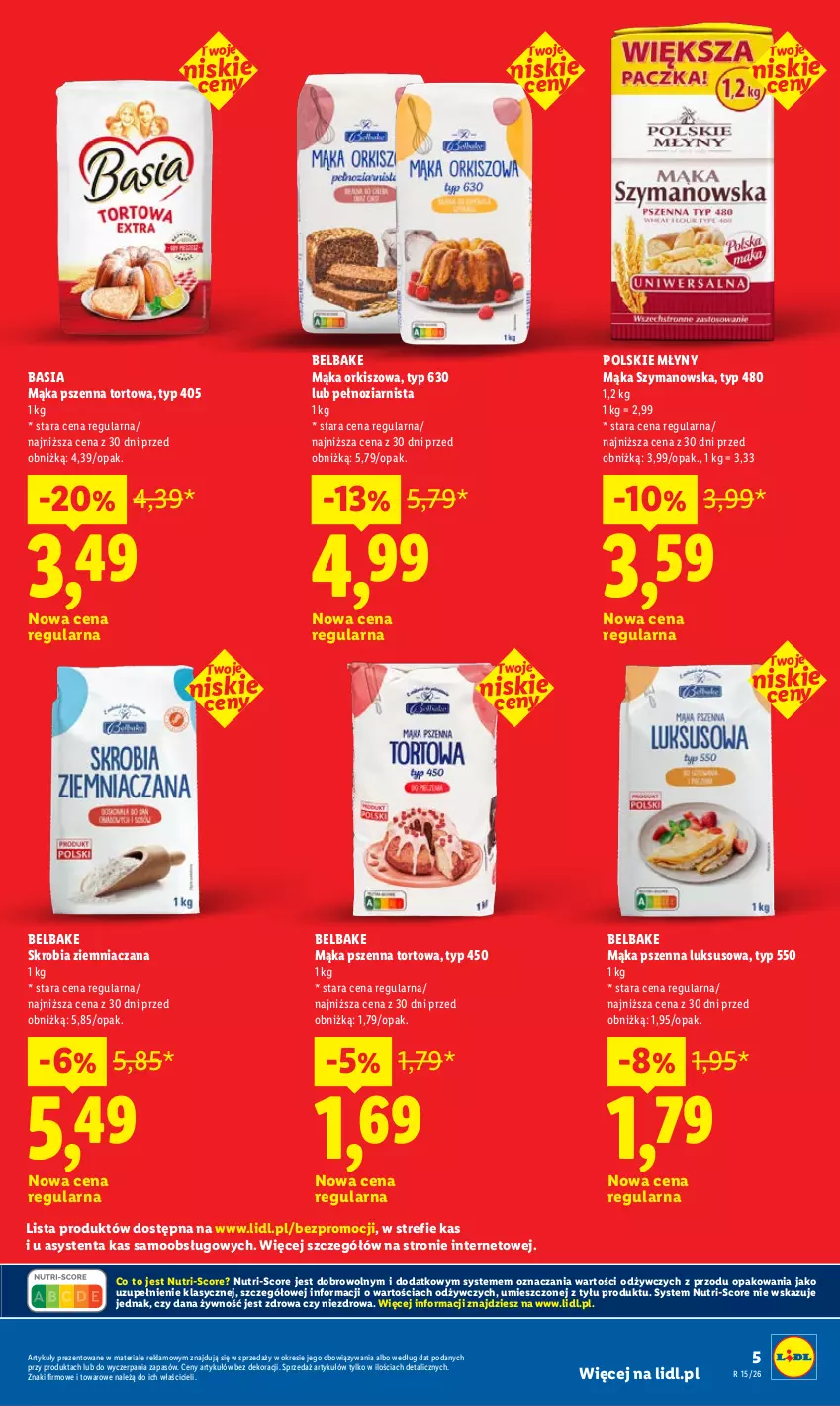 Gazetka promocyjna Lidl - Rewolucja cenowa! - ważna 09.05 do 31.05.2026 - strona 5 - produkty: Basia, Mąka, Mąka pszenna, Polskie Młyny, Skrobia ziemniaczana