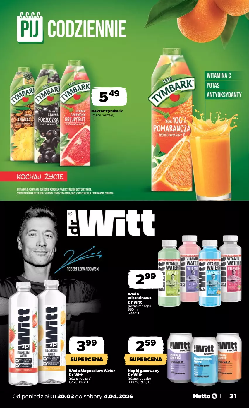 Gazetka promocyjna Netto - Od Poniedziałku - ważna 30.03 do 04.04.2026 - strona 31 - produkty: Napój, Napój gazowany, Nektar, Tymbark, Woda