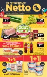 Gazetka promocyjna Netto - Od Poniedziałku - Gazetka - ważna od 04.04 do 04.04.2026 - strona 1 - produkty: Ser, Gra, Twaróg, Jaja, Président, Ogórek, Kawa mielona, Kawa, Kosz, Coca-Cola, Schab wieprzowy, Napój gazowany, Fanta, Kiełbasa biała, Wino, Sprite, Napój, Kiełbasa, Kokos, Fa