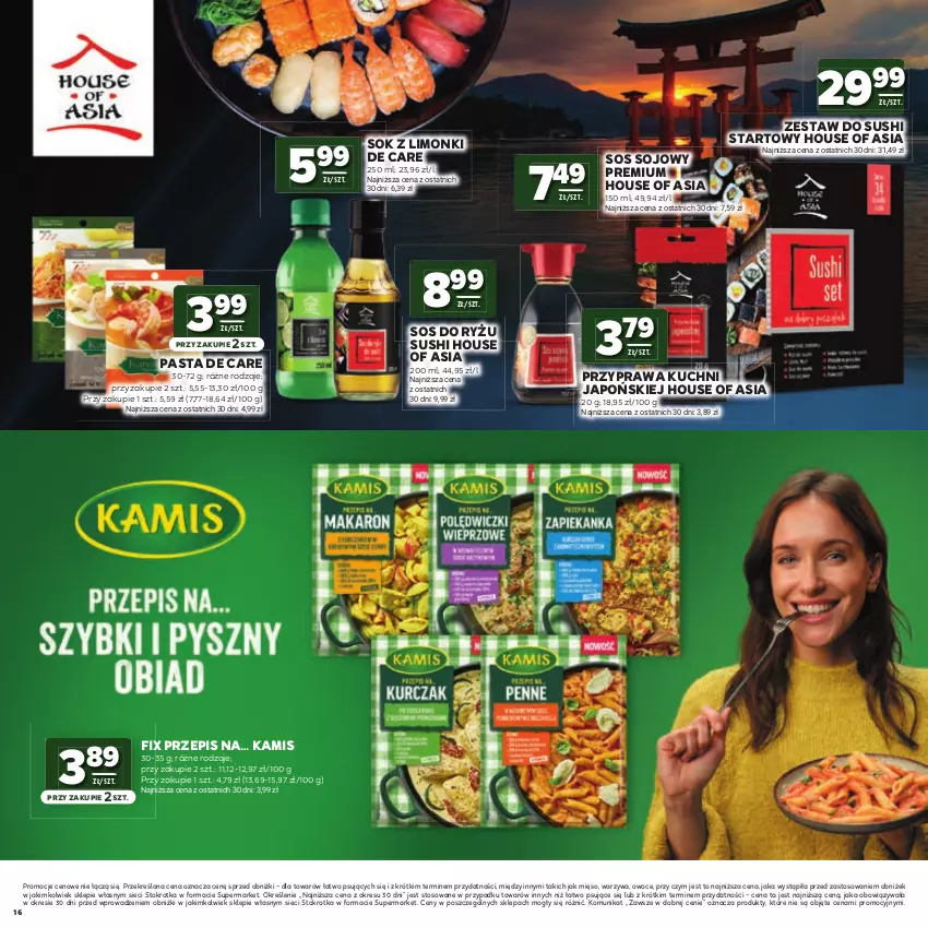 Gazetka promocyjna Stokrotka - Katalog Mistrzostwa Świata 2026! - ważna 11.06 do 24.06.2026 - strona 16 - produkty: House of Asia, Kamis, Mięso, Owoce, Ryż, Sok, Sos, Sos sojowy, Sushi, Warzywa, Zestaw do sushi