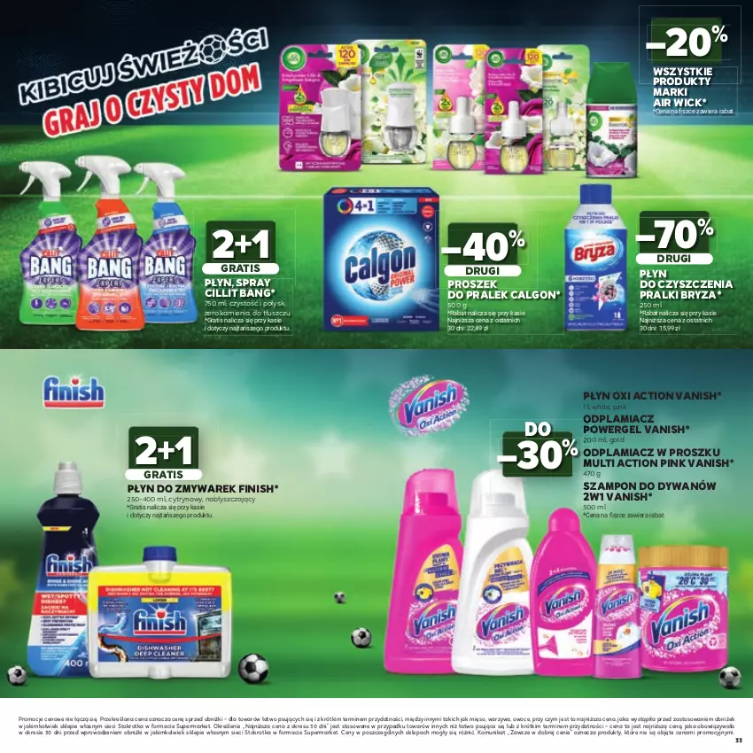 Gazetka promocyjna Stokrotka - Katalog Mistrzostwa Świata 2026! - ważna 11.06 do 24.06.2026 - strona 33 - produkty: Air Wick, Bryza, Calgon, Cillit Bang, Dywan, Finish, Gra, LG, Mięso, Odplamiacz, Owoce, Pralki, Szampon, Vanish, Warzywa