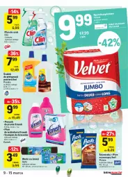 Gazetka promocyjna Intermarche - Gazetka - ważna od 15.03 do 15.03.2021 - strona 43 - produkty: Papier, Worki na śmieci, Proszek do prania, Clin, Velvet, Ręcznik, Presto, Worki na śmiec, Szampon, Vanish, Pronto, Płyn do szyb, Dywan