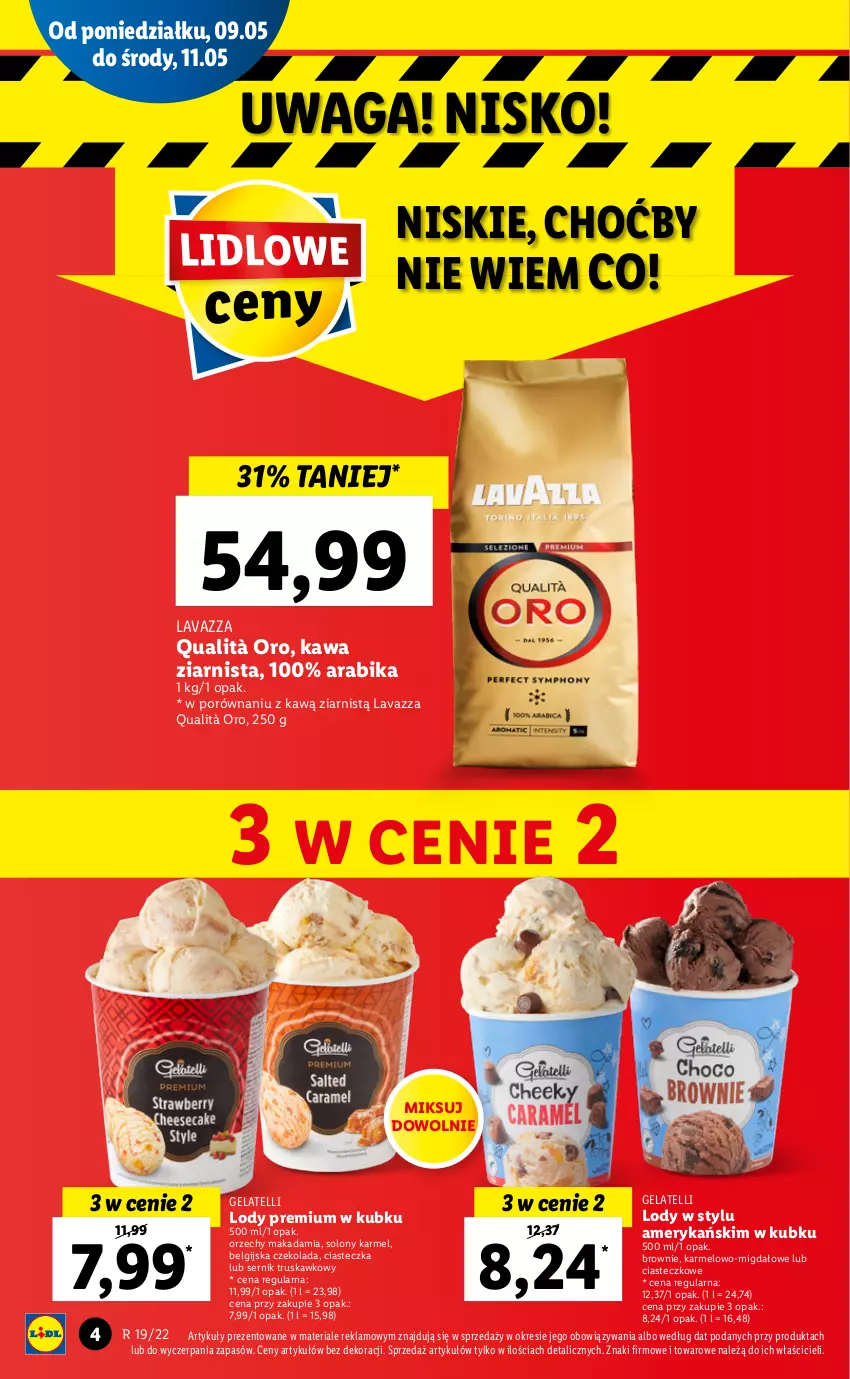 Gazetka promocyjna Lidl - GAZETKA - ważna 09.05 do 11.05.2022 - strona 4 - produkty: Brownie, Czekolada, Kawa, Kawa ziarnista, Lavazza, LG, Lody, Por, Ser, Waga