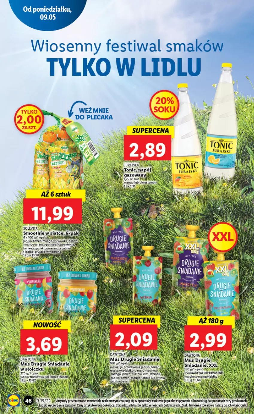 Gazetka promocyjna Lidl - GAZETKA - ważna 09.05 do 11.05.2022 - strona 46 - produkty: Ananas, Dawtona, LG, Mango, Napój, Plecak