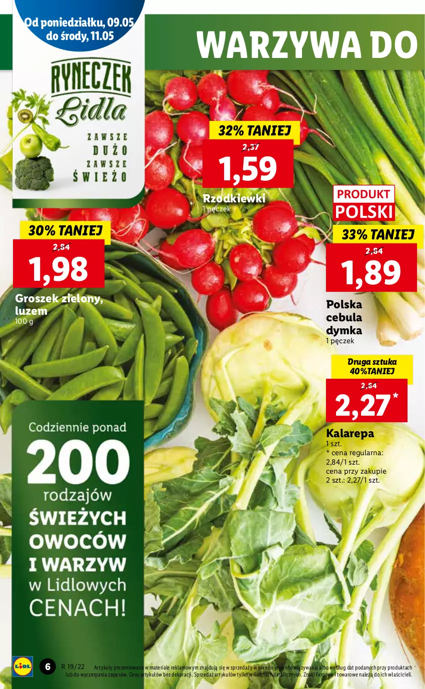 Gazetka promocyjna Lidl - GAZETKA - ważna 09.05 do 11.05.2022 - strona 6 - produkty: Cebula, Groszek, Warzywa
