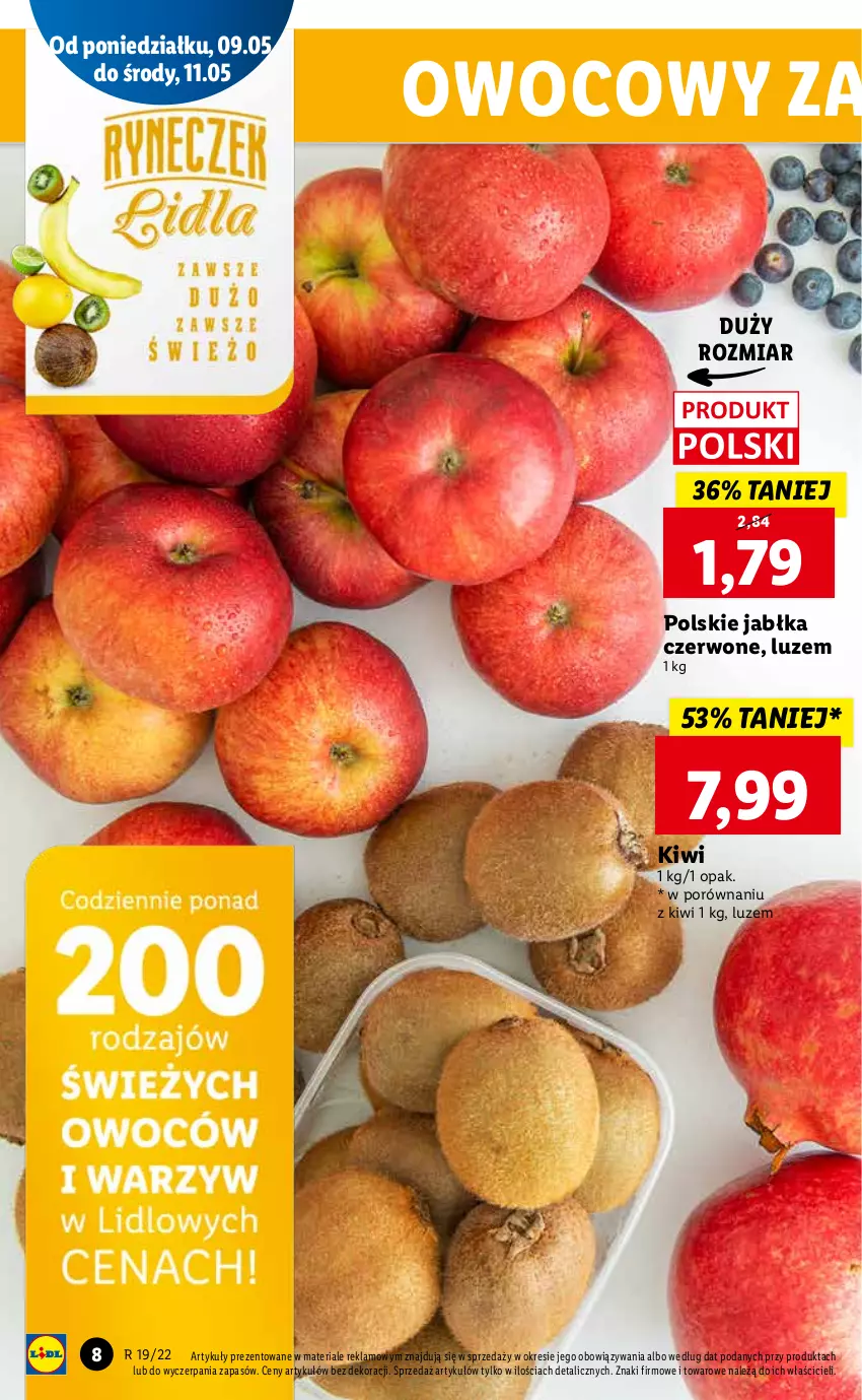 Gazetka promocyjna Lidl - GAZETKA - ważna 09.05 do 11.05.2022 - strona 8 - produkty: Jabłka, Kiwi, Por