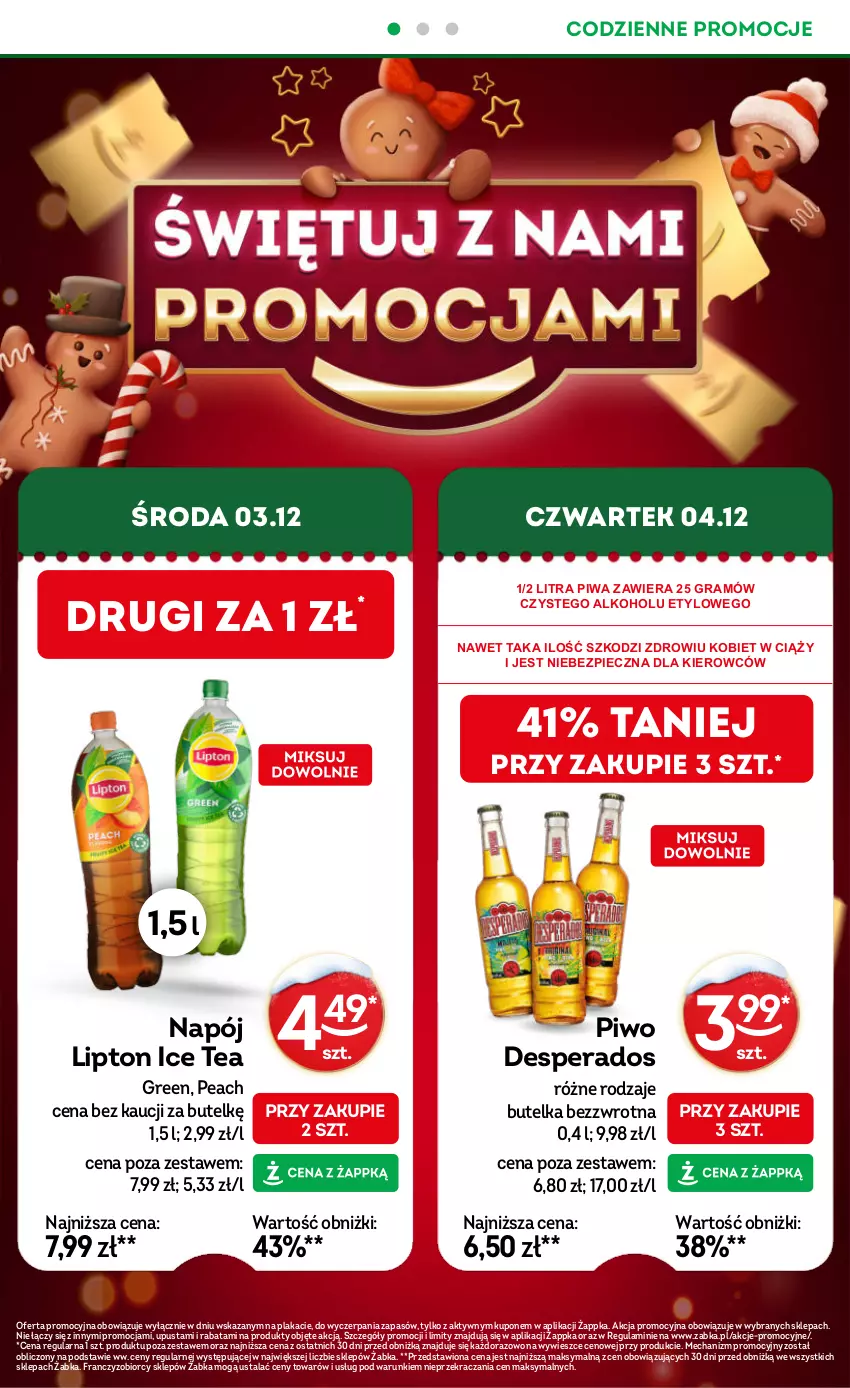 Gazetka promocyjna Żabka - ważna 03.12 do 16.12.2025 - strona 10 - produkty: Desperados, Gra, Ice tea, Lipton, Napój, Piec, Piwa, Piwo