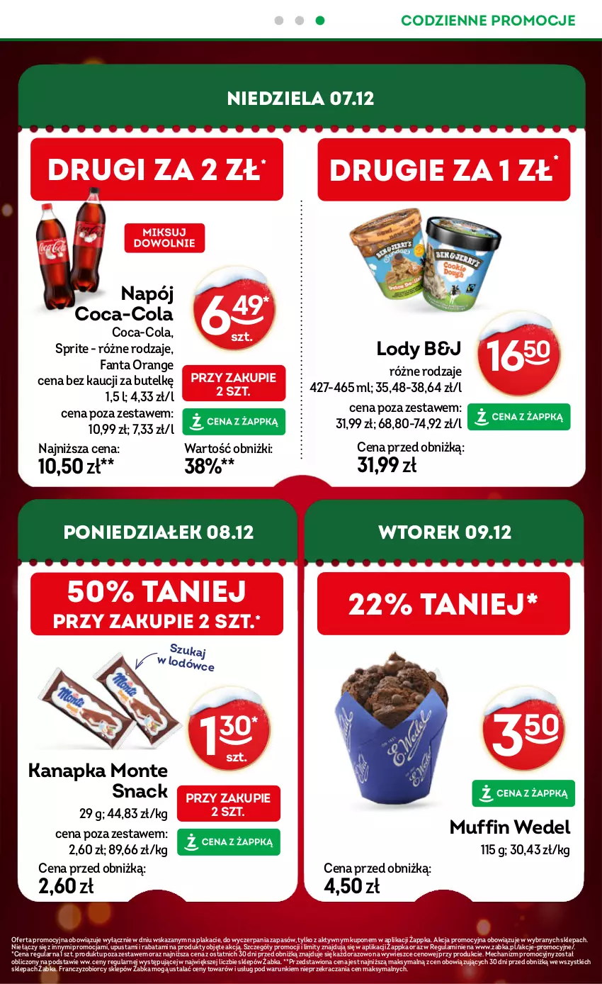 Gazetka promocyjna Żabka - ważna 03.12 do 16.12.2025 - strona 12 - produkty: Coca-Cola, Fa, Fanta, Lody, Monte, Napój, Sprite