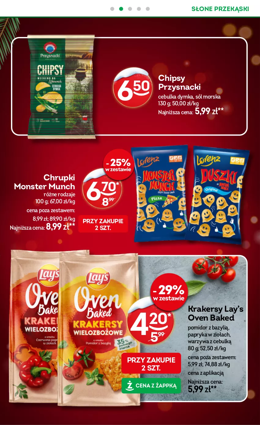 Gazetka promocyjna Żabka - ważna 03.12 do 16.12.2025 - strona 27 - produkty: Bazyl, Chipsy, Chrupki, Krakersy, Lay’s, Monster Munch, Papryka, Przysnacki, Sól, Warzywa