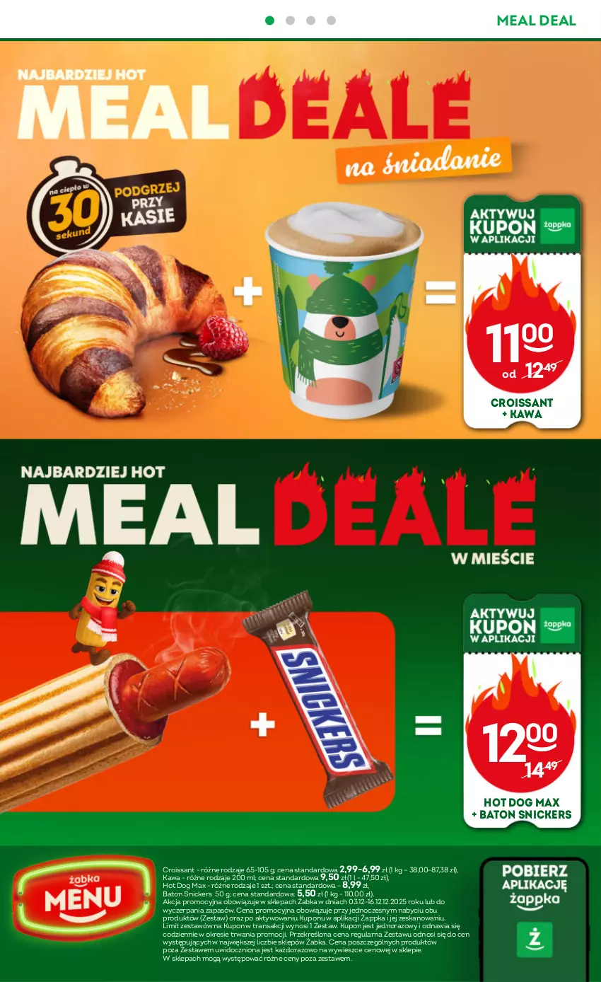 Gazetka promocyjna Żabka - ważna 03.12 do 16.12.2025 - strona 46 - produkty: Baton, Croissant, Hot dog, Kawa, Snickers, Tran