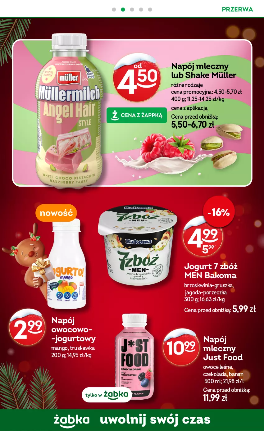 Gazetka promocyjna Żabka - ważna 03.12 do 16.12.2025 - strona 55 - produkty: Bakoma, Czekolada, Jogurt, Mango, Müller, Napój, Napój mleczny, Owoce, Por