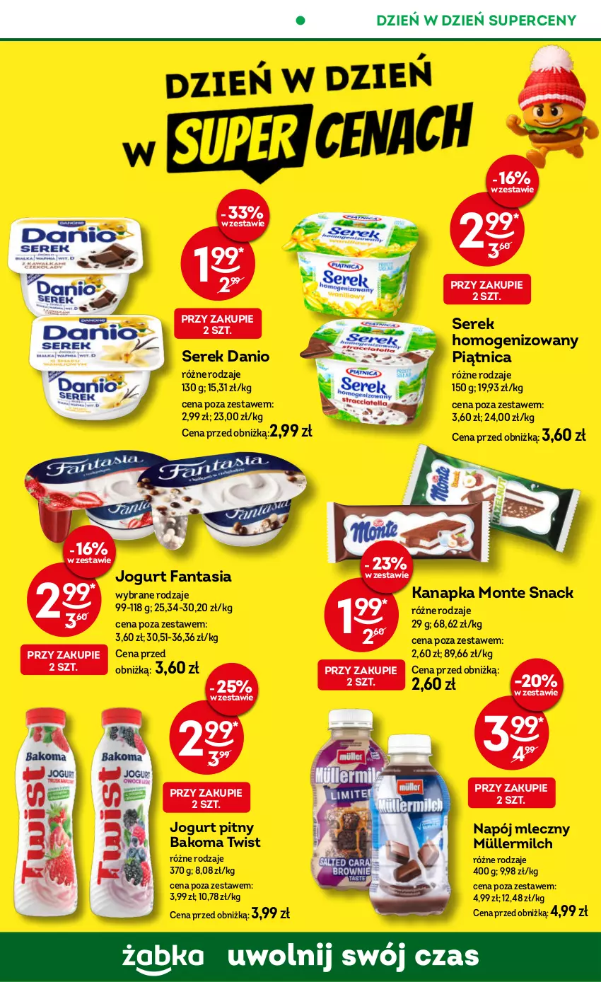 Gazetka promocyjna Żabka - ważna 03.12 do 16.12.2025 - strona 59 - produkty: Bakoma, Danio, Fa, Fanta, Jogurt, Jogurt pitny, Monte, Müller, Müllermilch, Napój, Napój mleczny, Piątnica, Ser, Serek, Serek homogenizowany