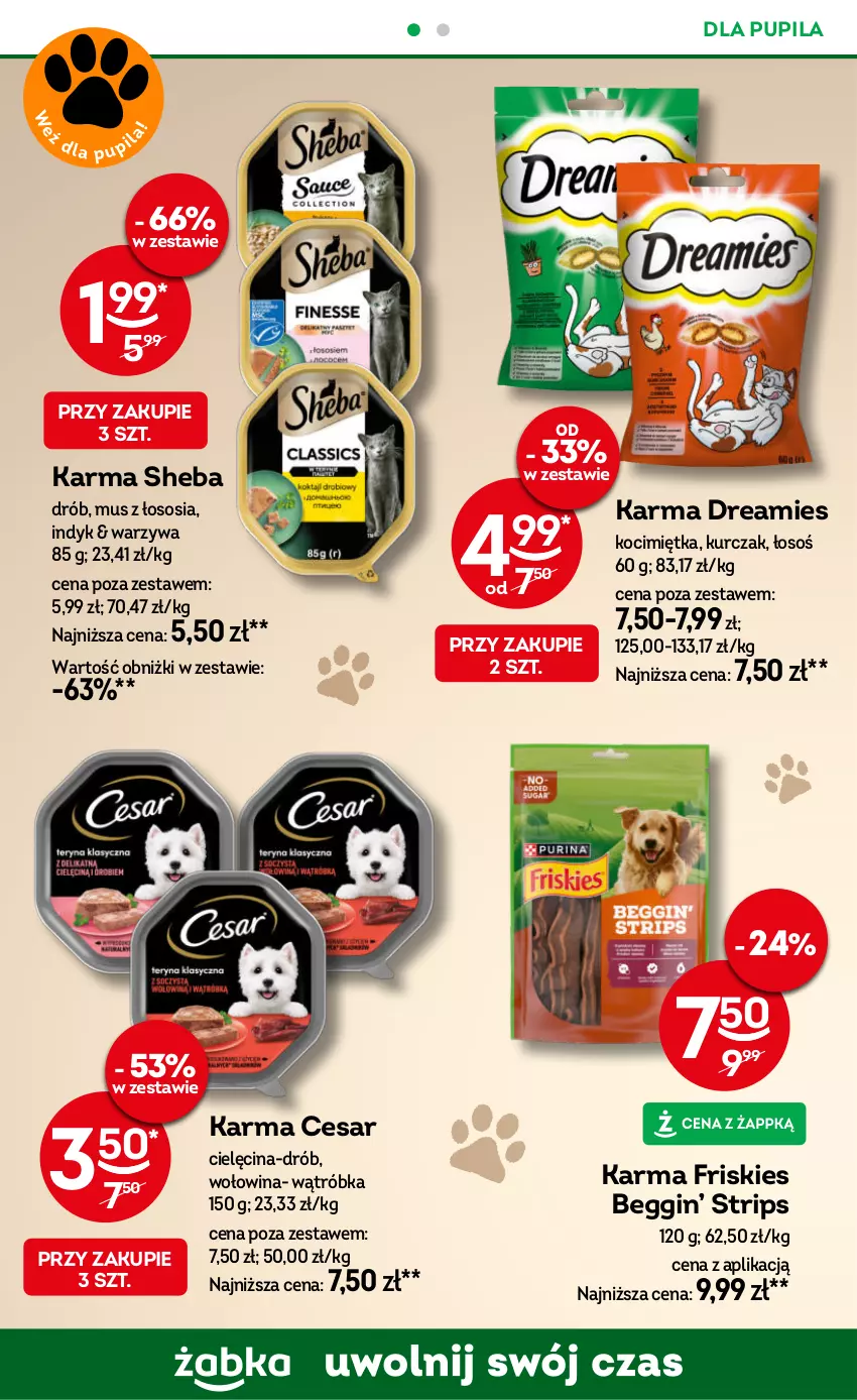 Gazetka promocyjna Żabka - ważna 03.12 do 16.12.2025 - strona 67 - produkty: Drób, Friskies, Gin, Koc, Kurczak, Mus, Sheba, Sos, Warzywa, Wołowina