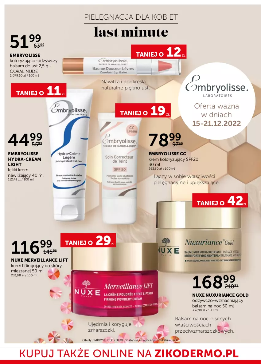 Gazetka promocyjna Ziko - Gazetka Ziko Dermo - ważna 15.12 do 28.12.2022 - strona 12 - produkty: Balsam do ust, Embryolisse, Krem nawilżający, Mars, Nuxe