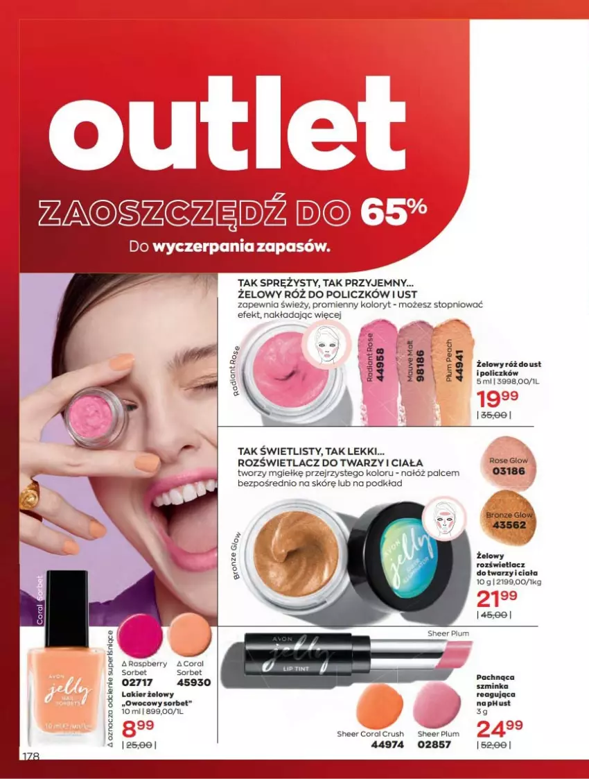 Gazetka promocyjna Avon - Katalog Avon online 4/2021 - ważna 01.04 do 30.04.2021 - strona 178 - produkty: Inka, Lakier, Podkład, Róż do policzków, Rozświetlacz, Szminka, Top