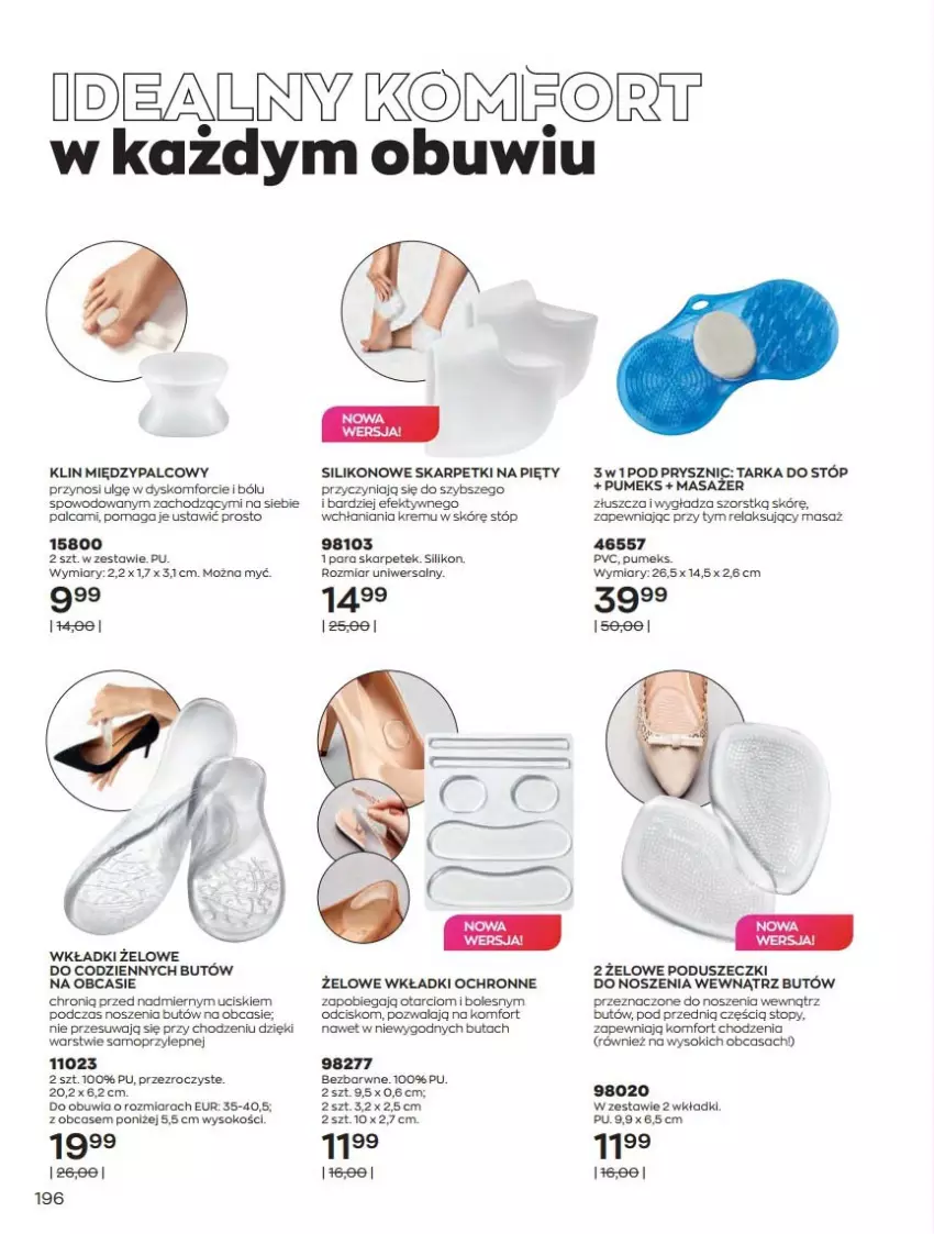 Gazetka promocyjna Avon - Katalog Avon online 4/2021 - ważna 01.04 do 30.04.2021 - strona 196 - produkty: Karp, LG, Masażer, Mop, Pumeks, Skarpetki, Sok, Tarka, Tarka do stóp, Wkładki