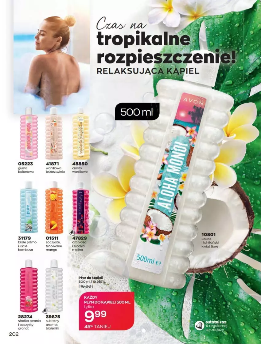 Gazetka promocyjna Avon - Katalog Avon online 4/2021 - ważna 01.04 do 30.04.2021 - strona 202 - produkty: Gra, Granat, Kokos, Płyn do kąpieli