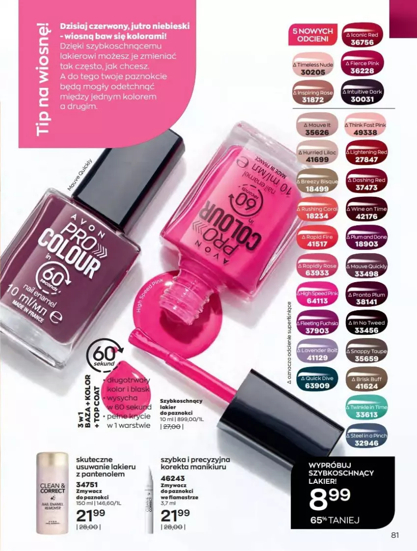 Gazetka promocyjna Avon - Katalog Avon online 4/2021 - ważna 01.04 do 30.04.2021 - strona 81 - produkty: Fa, Lakier, Pronto, Top