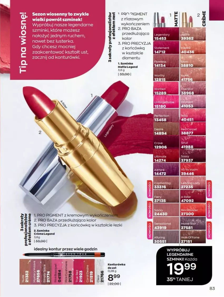 Gazetka promocyjna Avon - Katalog Avon online 4/2021 - ważna 01.04 do 30.04.2021 - strona 83 - produkty: Fa, Inka, Kret, Szminka