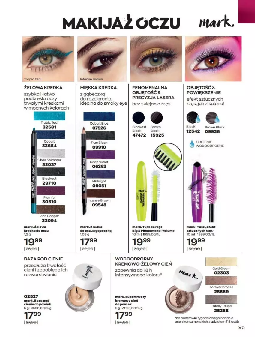 Gazetka promocyjna Avon - Katalog Avon online 4/2021 - ważna 01.04 do 30.04.2021 - strona 95 - produkty: Cień, Klej, Kredka, Lack, Makijaż, Por, Ser, Tusz