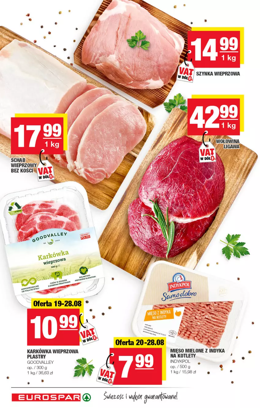 Gazetka promocyjna Spar - EuroSpar - ważna 15.08 do 25.08.2022 - strona 10 - produkty: Karkówka wieprzowa, Kotlet, Mięso, Mięso mielone