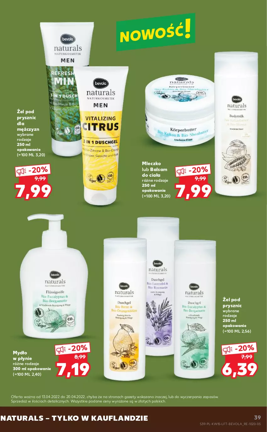 Gazetka promocyjna Kaufland - OFERTA TYGODNIA - ważna 13.04 do 20.04.2022 - strona 39 - produkty: Balsam do ciała, Mleczko, Mydło, Mydło w płynie