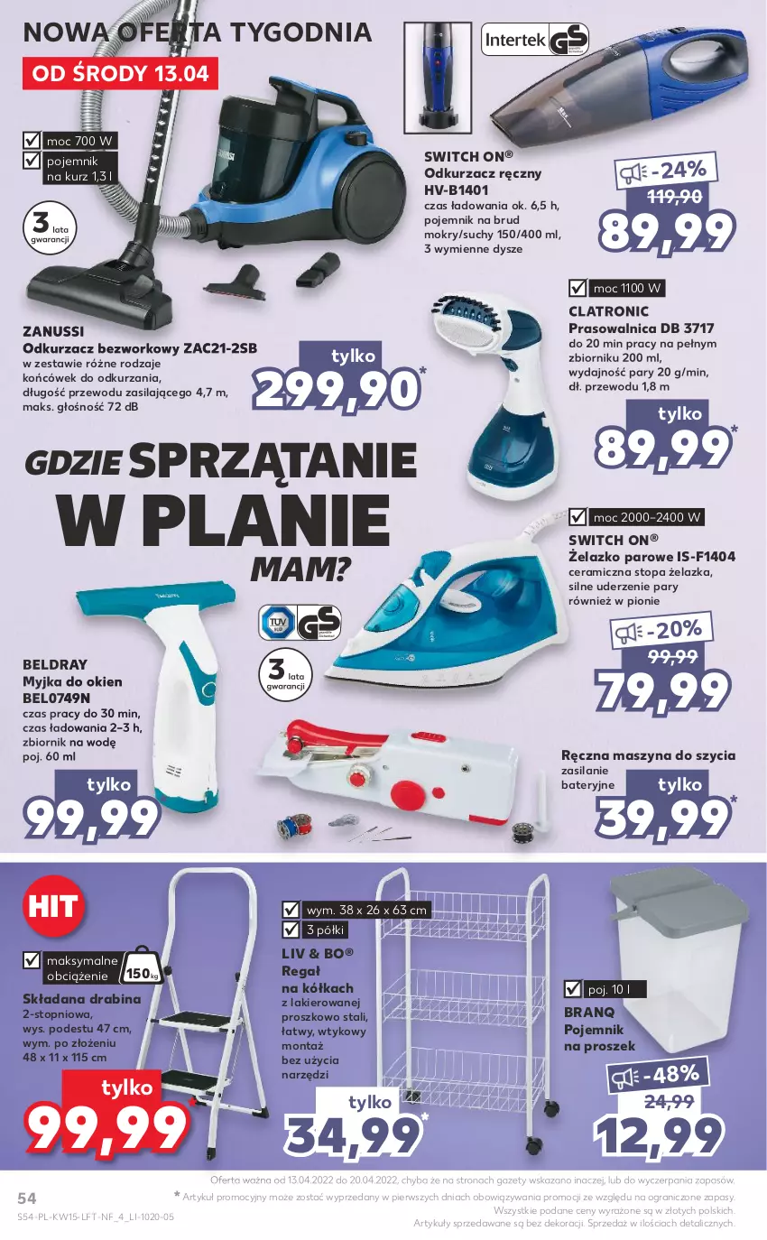 Gazetka promocyjna Kaufland - OFERTA TYGODNIA - ważna 13.04 do 20.04.2022 - strona 54 - produkty: Drabina, Gra, Lakier, Myjka do okien, Odkurzacz, Pojemnik, Regał, Silan, Sprzątanie, Szyna, Top